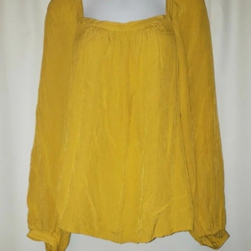 Mustard Yellow Peasant Top